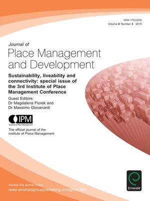 cover image of Journal of Place Management and Development, Volume 8, Number 3